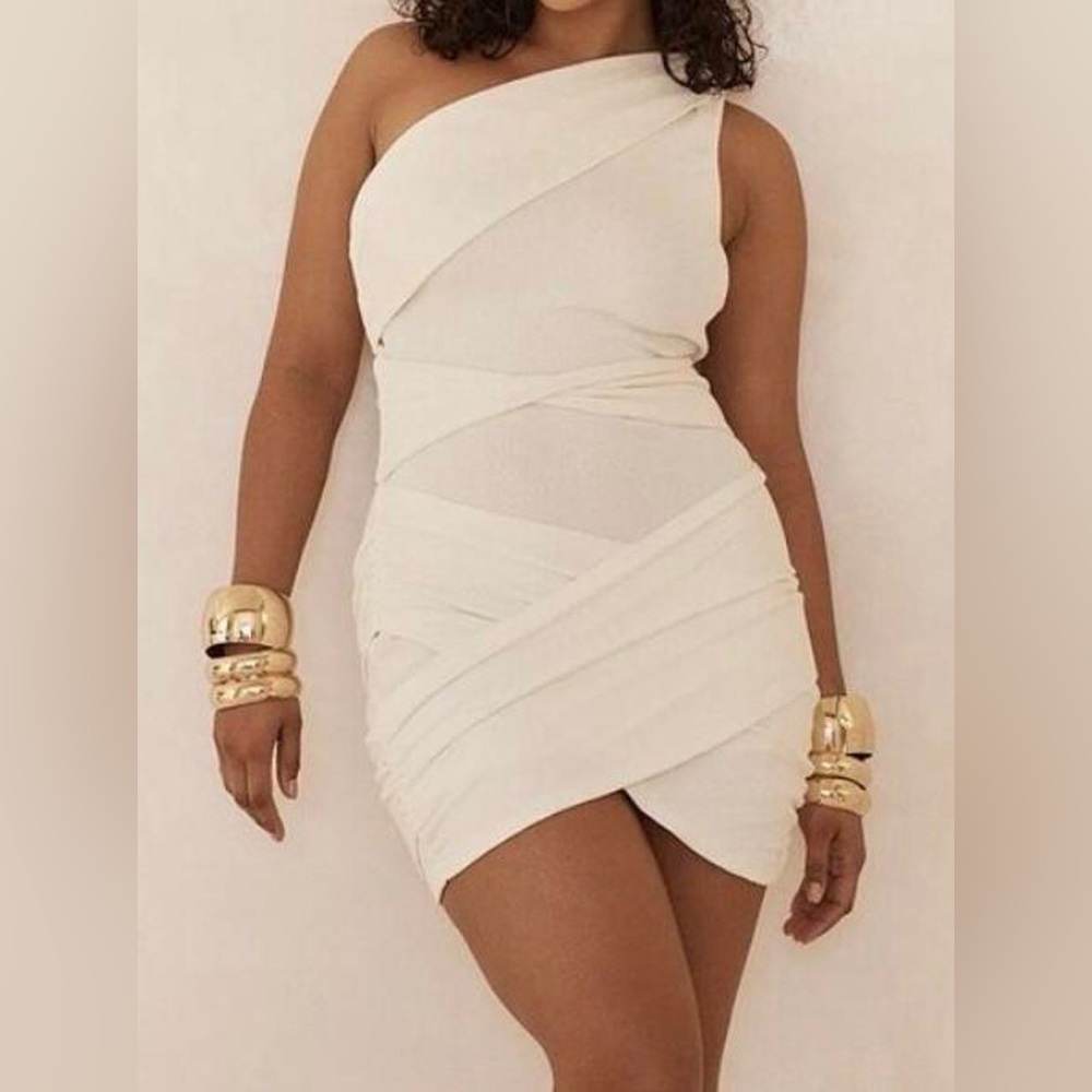 JOHANSEN TYRA BANDAGE WHITE DRESS